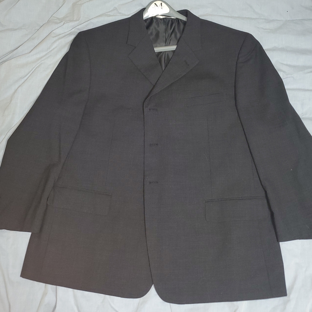Versini Black Classic Business Suit Jacket 100% Wool